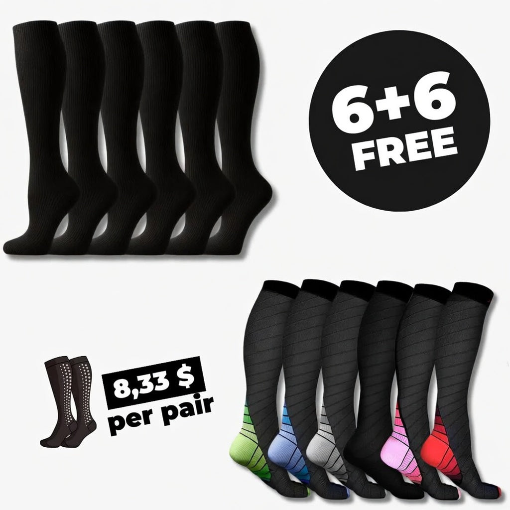 Performance Compression Socks | 20-30mmHg | Buy 6, Get 6 Free